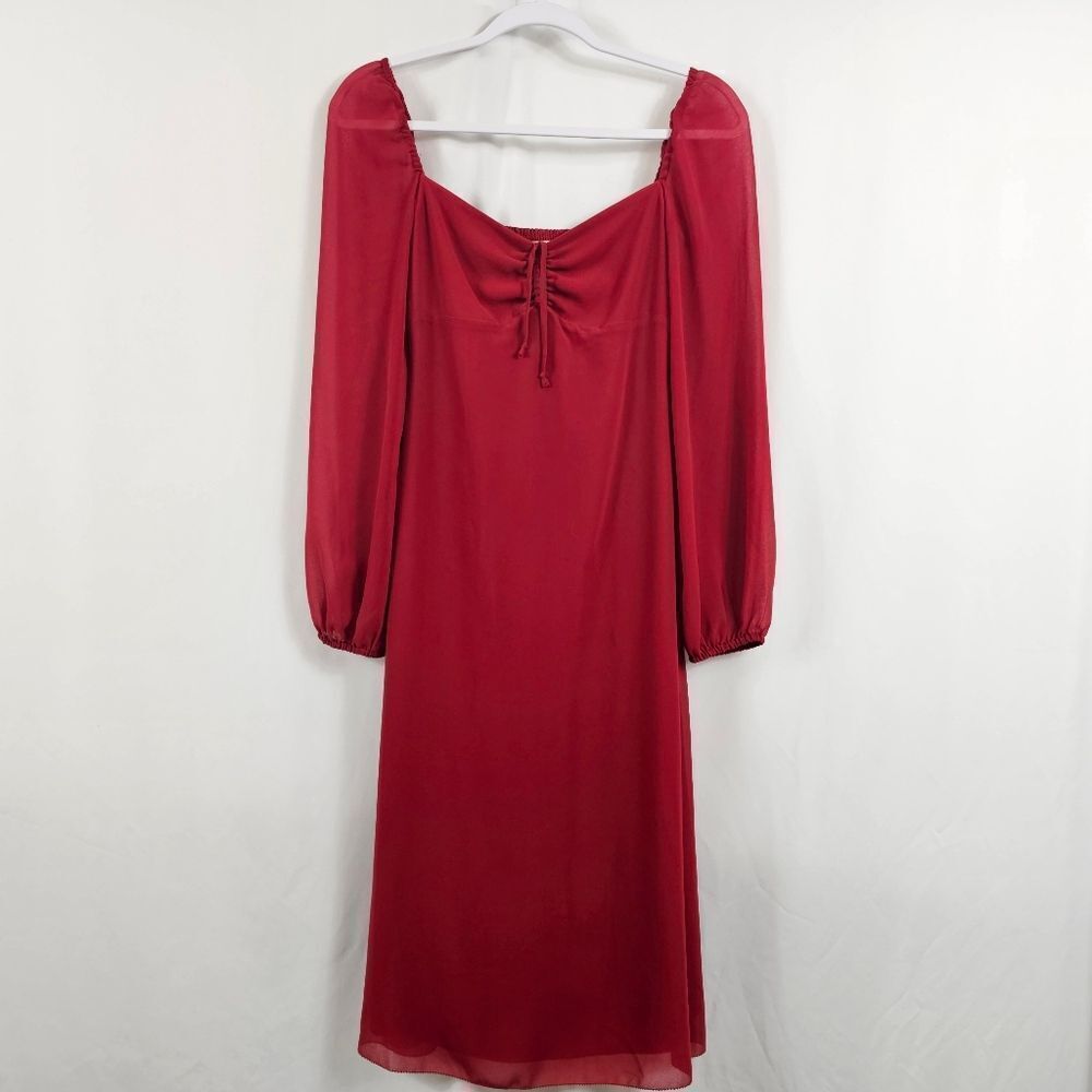 Aritzia Wilfred Jacqueline Midi Dress in Crimson Red - Size 0